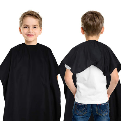 Geyoga 2-Pack Kids Barber Cape - Waterproof Neoprene Hair Cutting Capes for Salon, Black, 47.3 x 31.5 Inch