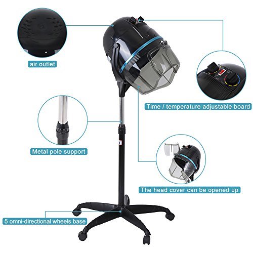Professional Hooded Floor Dryer - Adjustable Rolling Hair Dryer for Salon & Home Use - görsel 4