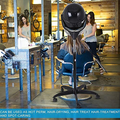 Professional Hooded Floor Dryer - Adjustable Rolling Hair Dryer for Salon & Home Use