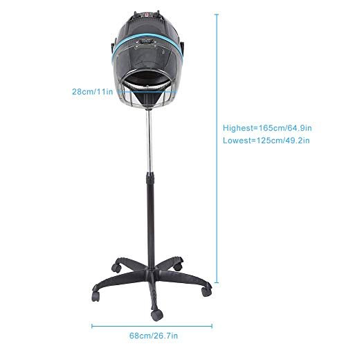 Professional Hooded Floor Dryer - Adjustable Rolling Hair Dryer for Salon & Home Use - görsel 6