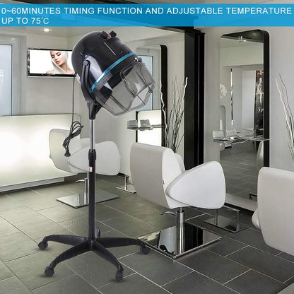 Professional Hooded Floor Dryer - Adjustable Rolling Hair Dryer for Salon & Home Use