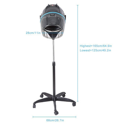 Professional Hooded Floor Dryer - Adjustable Rolling Hair Dryer for Salon & Home Use