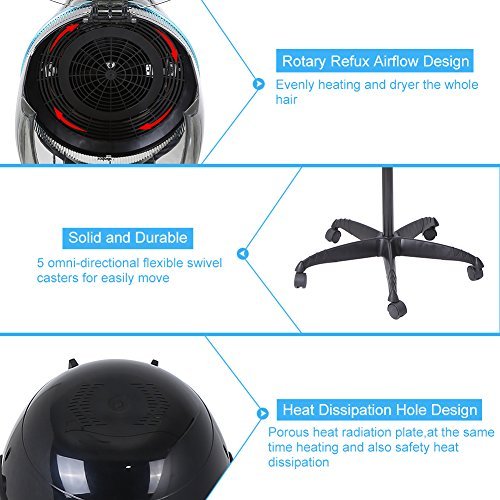 Professional Hooded Floor Dryer - Adjustable Rolling Hair Dryer for Salon & Home Use - görsel 18