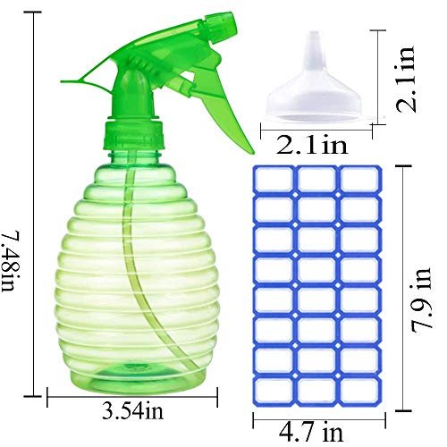 FANSTINOW Spray Bottles - 3 Pack, 16 oz, Mist/Stream, BPA Free, Sturdy & Leak Proof, Bright Colors, with Labels and Funnel - görsel 6