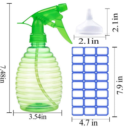 FANSTINOW Spray Bottles - 3 Pack, 16 oz, Mist/Stream, BPA Free, Sturdy & Leak Proof, Bright Colors, with Labels and Funnel
