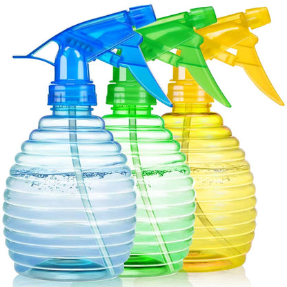 FANSTINOW Spray Bottles - 3 Pack, 16 oz, Mist/Stream, BPA Free, Sturdy & Leak Proof, Bright Colors, with Labels and Funnel