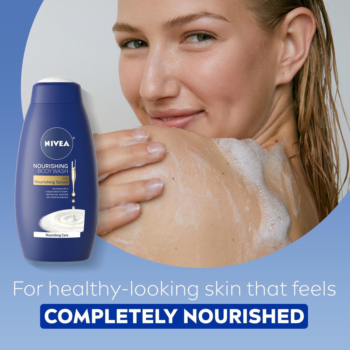 NIVEA Skin Care Set For Her - Nourishing Body Wash, Moisturizing Body Lotion, Lip Balm with Shea Butter, Hand Cream - 5 Piece Gift Set Avelisse
