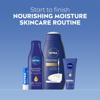 NIVEA Skin Care Set For Her - Nourishing Body Wash, Moisturizing Body Lotion, Lip Balm with Shea Butter, Hand Cream - 5 Piece Gift Set Avelisse