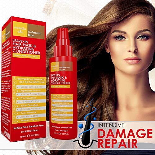 Arvazallia Leave-in Hair Mask and Hydrating Conditioner Spray for Dry or Damaged Hair - Professional Grade, 5.07 Fl Oz Avelisse