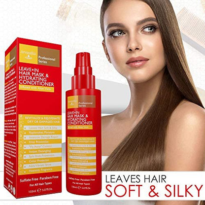 Arvazallia Leave-in Hair Mask and Hydrating Conditioner Spray for Dry or Damaged Hair - Professional Grade, 5.07 Fl Oz Avelisse