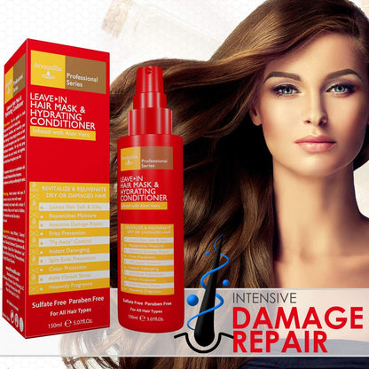 Arvazallia Leave-in Hair Mask and Hydrating Conditioner Spray for Dry or Damaged Hair - Professional Grade, 5.07 Fl Oz Avelisse