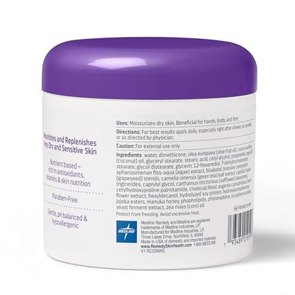 Medline Remedy Specialized Skin Cream, Fragrance-Free (16 oz) - 1.5% Dimethicone Nourishing Moisturizer for Dry Skin, Hypoallergenic Body Cream Avelisse