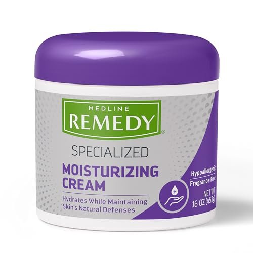 Medline Remedy Specialized Skin Cream, Fragrance-Free (16 oz) - 1.5% Dimethicone Nourishing Moisturizer for Dry Skin, Hypoallergenic Body Cream Avelisse