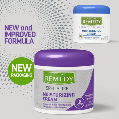 Medline Remedy Specialized Skin Cream, Fragrance-Free (16 oz) - 1.5% Dimethicone Nourishing Moisturizer for Dry Skin, Hypoallergenic Body Cream Avelisse