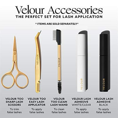 VELOUR Too Clean Lash Wand – 2-in-1 Eyelash Cleansing Brush for False Lashes & Extensions | Brow & Lash Brush | Gold | Full Size Avelisse