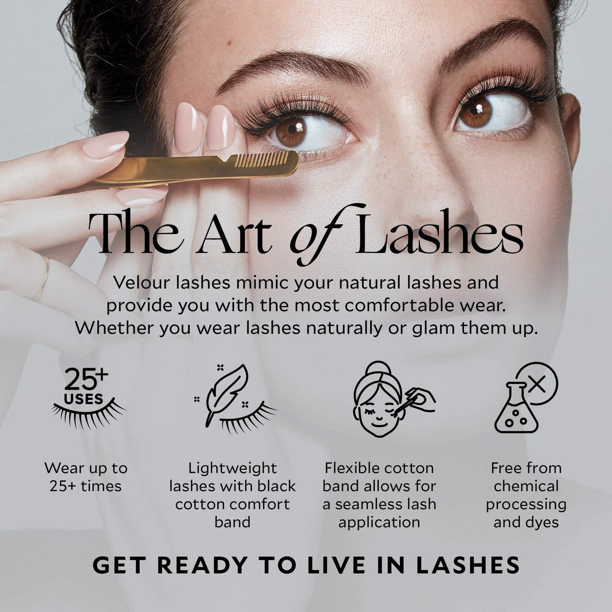 VELOUR Too Clean Lash Wand – 2-in-1 Eyelash Cleansing Brush for False Lashes & Extensions | Brow & Lash Brush | Gold | Full Size Avelisse