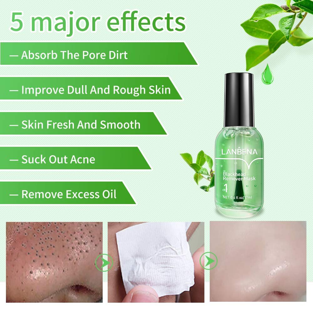 LANBENA Blackhead Remover Mask – 2-in-1 Green Tea Oil Peel Off Mask for Pores, Nose, Chin & Face (100 Sheets) Avelisse