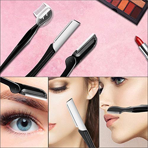 9-in-1 Eyebrow Kit & Dermaplaning Tool for Women - Multipurpose Exfoliating Face Grooming Set with Stainless Steel Scissors - görsel 16