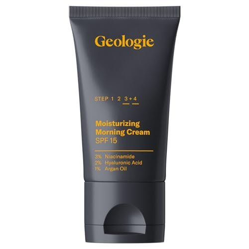 Geologie Moisturizing Face Cream with SPF 15 – Daily Hydrating Cream with Hyaluronic Acid & Niacinamide – Lightweight for Men & Women, 2 Fl Oz Avelisse