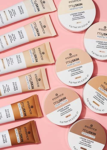 essence My Skin Perfector Loose Fixing Powder - Instant Blur Effect & Natural Matte Finish - Vegan, Cruelty Free - Shade 40 Tan (0.21 oz)
