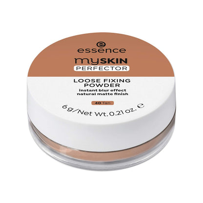 essence My Skin Perfector Loose Fixing Powder - Instant Blur Effect & Natural Matte Finish - Vegan, Cruelty Free - Shade 40 Tan (0.21 oz)