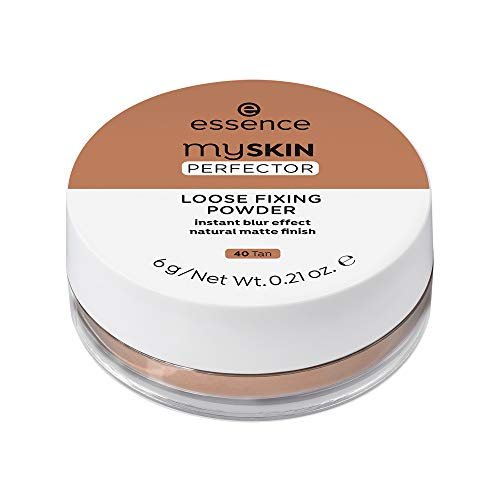 essence My Skin Perfector Loose Fixing Powder - Instant Blur Effect & Natural Matte Finish - Vegan, Cruelty Free - Shade 40 Tan (0.21 oz) - görsel 4