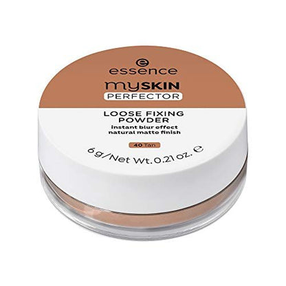 essence My Skin Perfector Loose Fixing Powder - Instant Blur Effect & Natural Matte Finish - Vegan, Cruelty Free - Shade 40 Tan (0.21 oz)