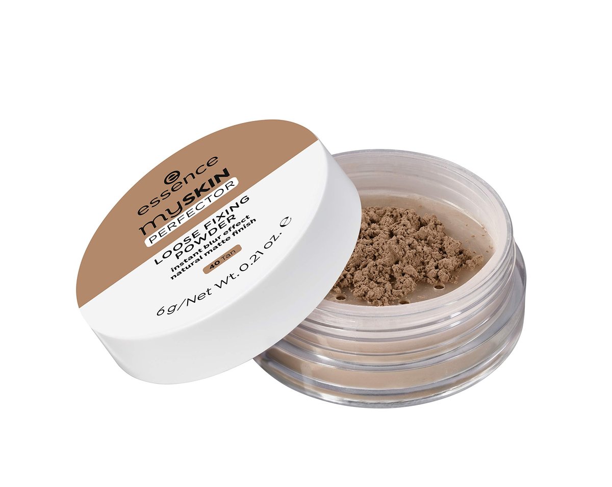essence My Skin Perfector Loose Fixing Powder - Instant Blur Effect & Natural Matte Finish - Vegan, Cruelty Free - Shade 40 Tan (0.21 oz) - görsel 1