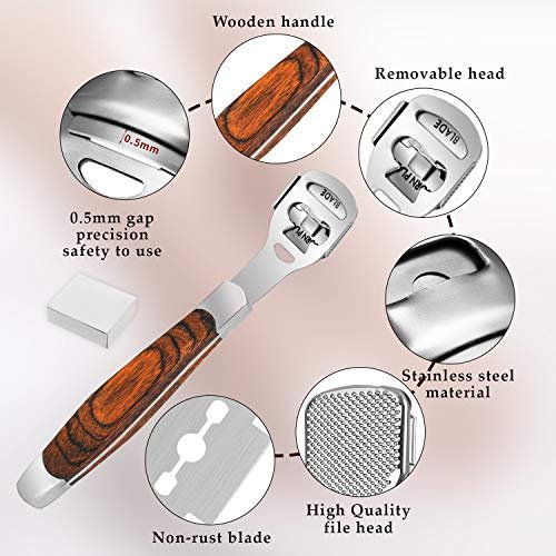 Stainless Steel Callus Shaver for Feet – Professional Foot File with 10 Blades & Dead Skin Storage Cover (7-Piece Kit) - görsel 6