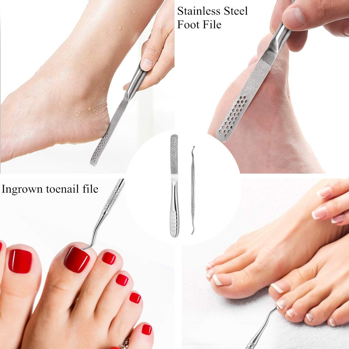 Stainless Steel Callus Shaver for Feet – Professional Foot File with 10 Blades & Dead Skin Storage Cover (7-Piece Kit) - görsel 7