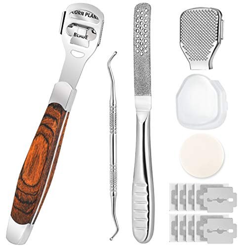 Stainless Steel Callus Shaver for Feet – Professional Foot File with 10 Blades & Dead Skin Storage Cover (7-Piece Kit) - görsel 2