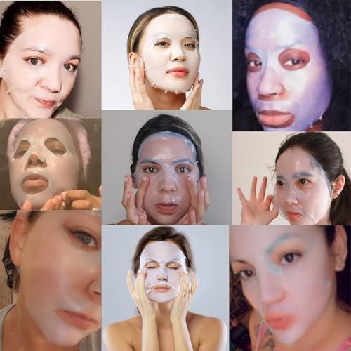 LIPOFIX Bio-Cellulose Anti-Aging Face Mask – Hydrating & Lifting Sheet Mask with 17 Amino Acids, Collagen Boosting, Wrinkle Reducing Spa Treatment for All Skin Types – 5 Pack Avelisse