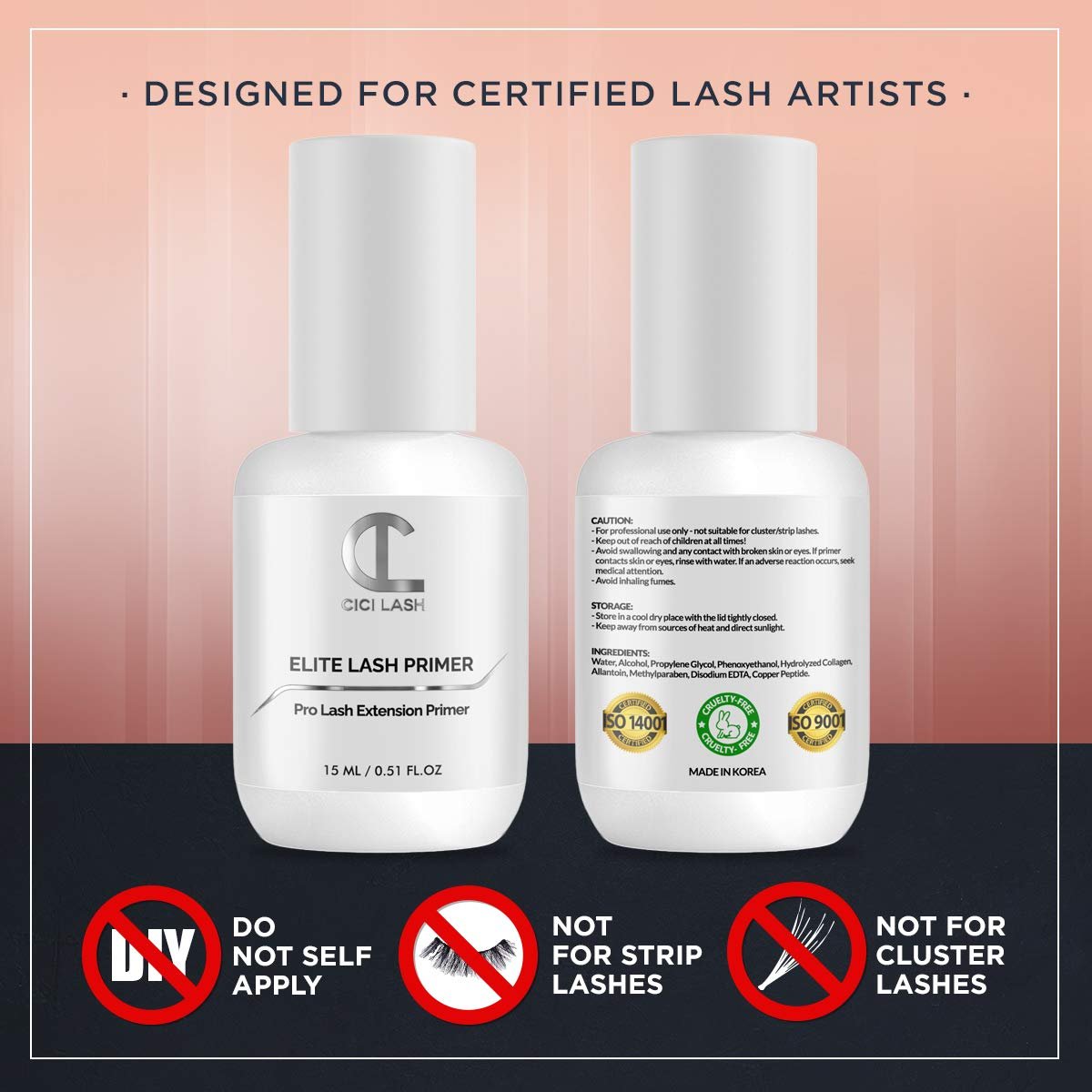 Elite Eyelash Extension Primer & Pre-Treatment (15ml) – Professional Lash Cleanser & Protein Oil Remover for Mink Extensions – Increases Retention & Adhesive Drying Time - görsel 3