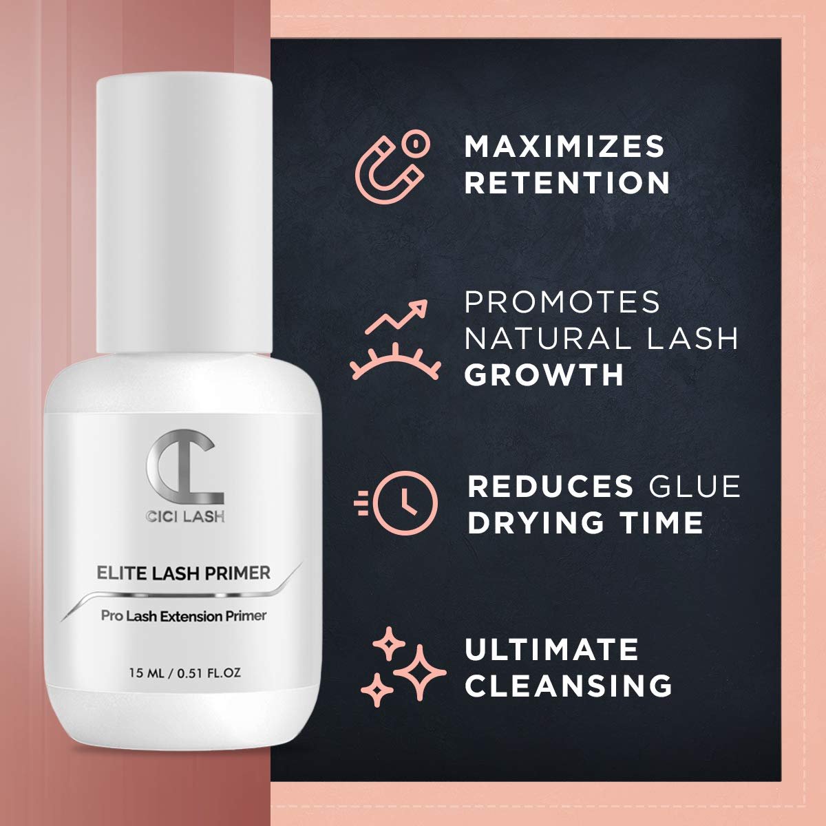 Elite Eyelash Extension Primer & Pre-Treatment (15ml) – Professional Lash Cleanser & Protein Oil Remover for Mink Extensions – Increases Retention & Adhesive Drying Time - görsel 5