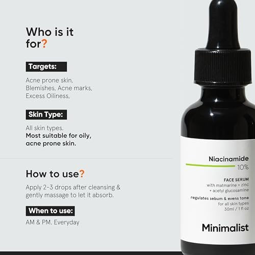 Minimalist Niacinamide 10% + 1% Zinc Face Serum | Reduces Pores, Acne Marks & Oil | Even Skin Tone | 30 ml - görsel 6