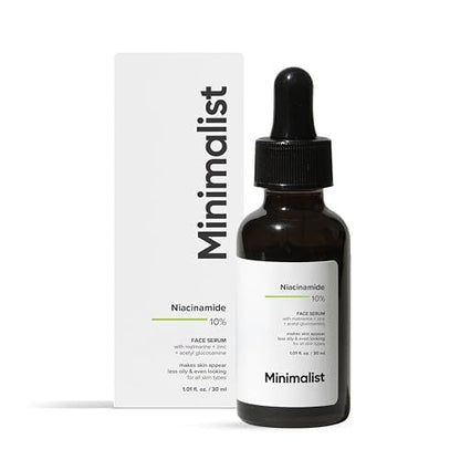 Minimalist Niacinamide 10% + 1% Zinc Face Serum | Reduces Pores, Acne Marks & Oil | Even Skin Tone | 30 ml