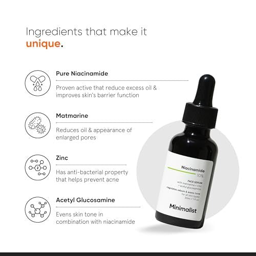 Minimalist Niacinamide 10% + 1% Zinc Face Serum | Reduces Pores, Acne Marks & Oil | Even Skin Tone | 30 ml - görsel 8