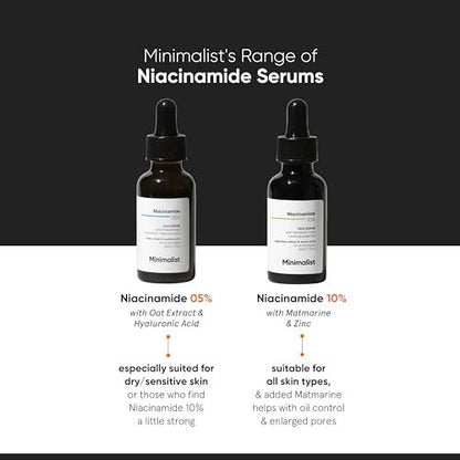 Minimalist Niacinamide 10% + 1% Zinc Face Serum | Reduces Pores, Acne Marks & Oil | Even Skin Tone | 30 ml