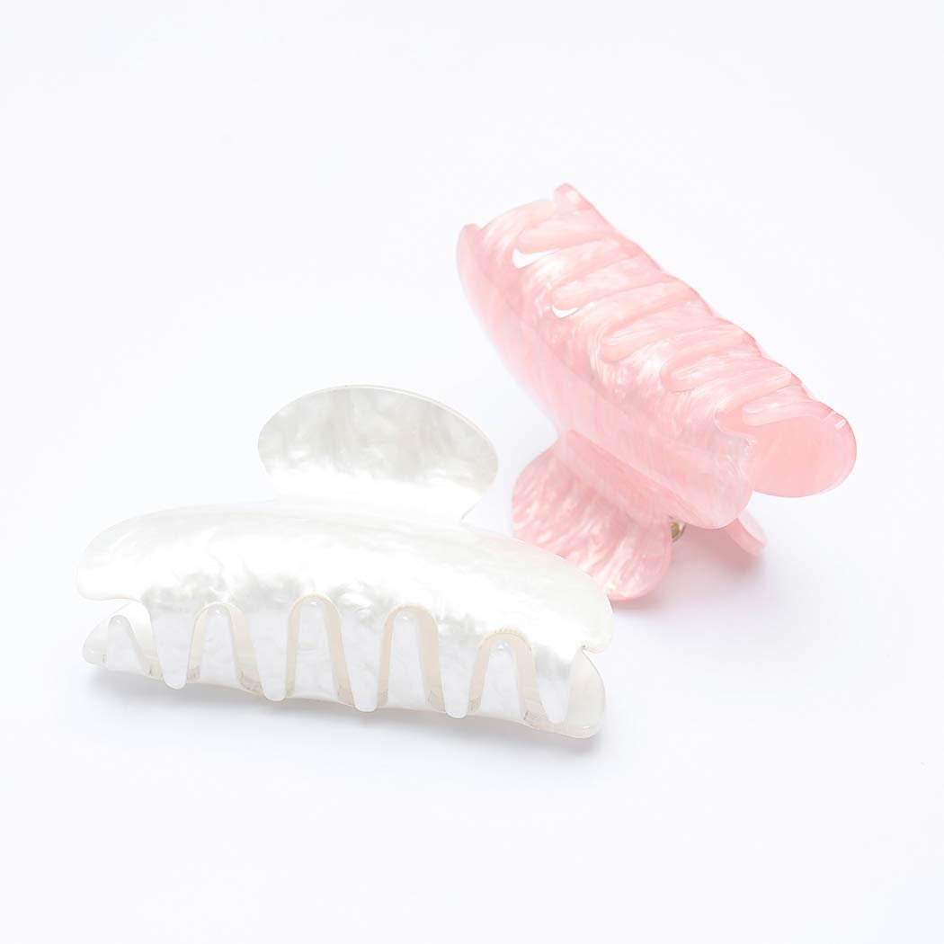 Brinie Hair Claw Clamps - Pink Hair Barrettes Medium Non Slip Clips for Women and Girls (2 Pack) Avelisse