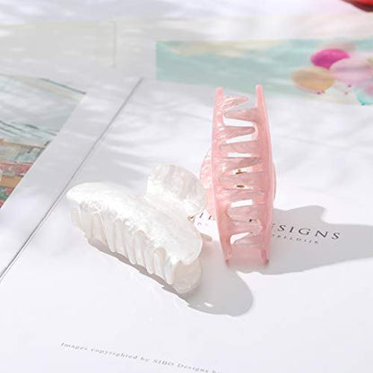 Brinie Hair Claw Clamps - Pink Hair Barrettes Medium Non Slip Clips for Women and Girls (2 Pack) Avelisse