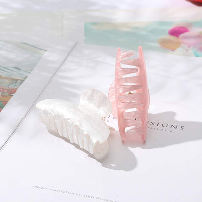 Brinie Hair Claw Clamps - Pink Hair Barrettes Medium Non Slip Clips for Women and Girls (2 Pack) Avelisse