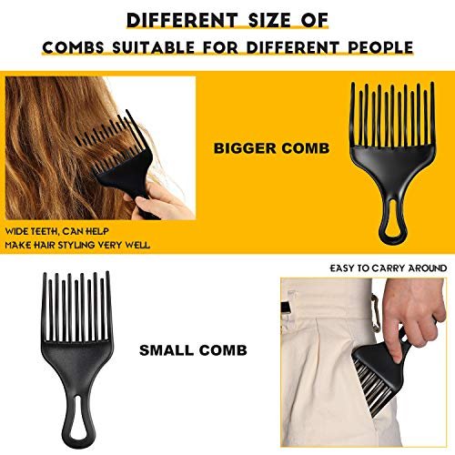 2 Pieces Double Fist Hair Lift Combs - Large and Small Plastic Detangle Wig Braid Pick Hair Styling Tool for Women Men (3.8 x 7 Inch, 2.6 x 6.4 Inch) - görsel 4