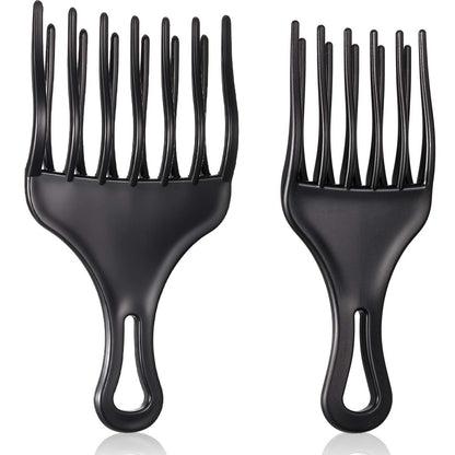 2 Pieces Double Fist Hair Lift Combs - Large and Small Plastic Detangle Wig Braid Pick Hair Styling Tool for Women Men (3.8 x 7 Inch, 2.6 x 6.4 Inch)