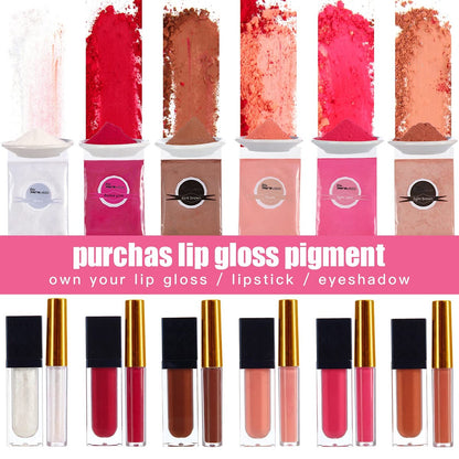PARAMISS Lip Gloss Pigment Powder - 5 Nude Colors + White Pearl Shimmer, Cosmetic Grade Lip Dye for DIY Lip Gloss & Eyeshadow Avelisse