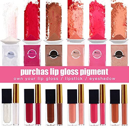 PARAMISS Lip Gloss Pigment Powder - 5 Nude Colors + White Pearl Shimmer, Cosmetic Grade Lip Dye for DIY Lip Gloss & Eyeshadow Avelisse