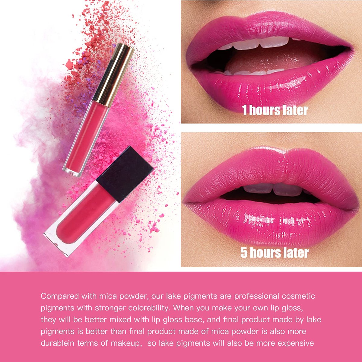 PARAMISS Lip Gloss Pigment Powder - 5 Nude Colors + White Pearl Shimmer, Cosmetic Grade Lip Dye for DIY Lip Gloss & Eyeshadow Avelisse