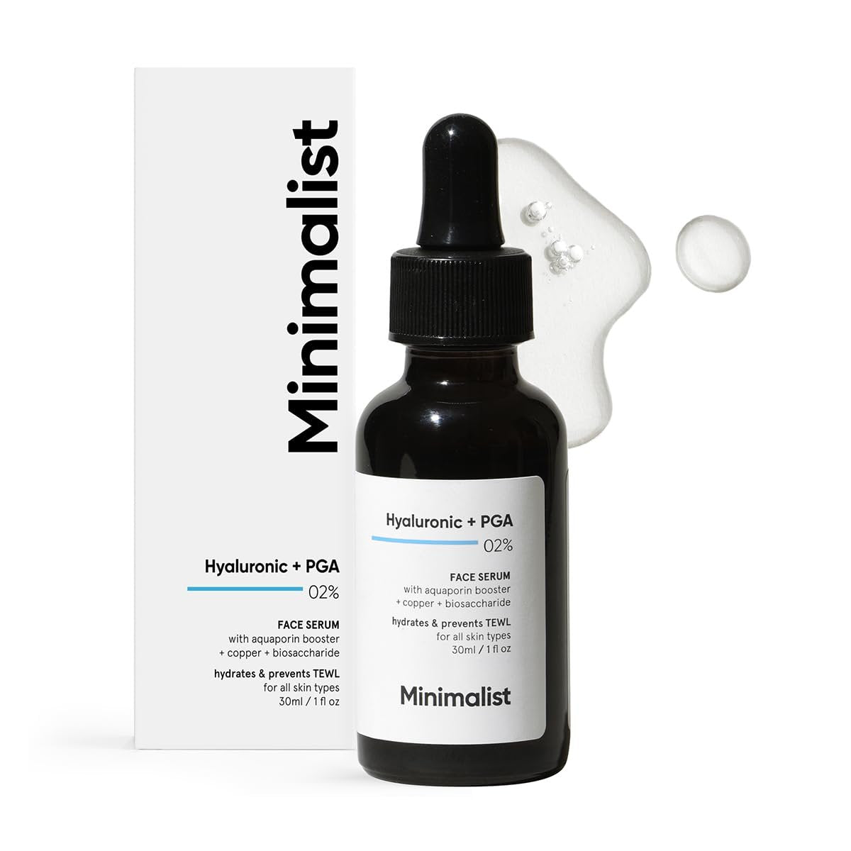 Minimalist Hyaluronic Acid + PGA 2% Face Serum - Multi-Depth Hydration for Plumper, Smoother Skin - 1 Fl Oz (30 ml) Avelisse