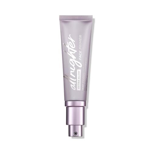 Urban Decay All Nighter Extra Glow Face Primer - Dewy Finish, Smoothing & Hydrating Base, Hyaluronic Acid & Agave Extract, Paraben-Free, 1 fl oz Avelisse