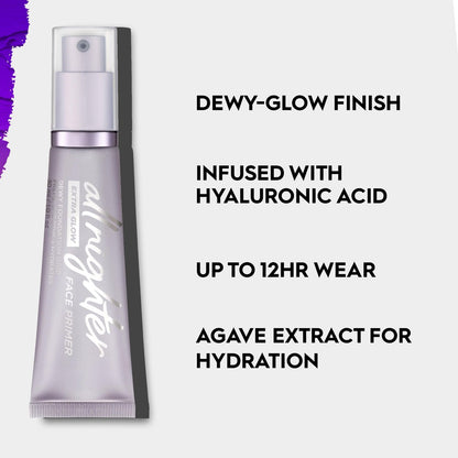 Urban Decay All Nighter Extra Glow Face Primer - Dewy Finish, Smoothing & Hydrating Base, Hyaluronic Acid & Agave Extract, Paraben-Free, 1 fl oz Avelisse