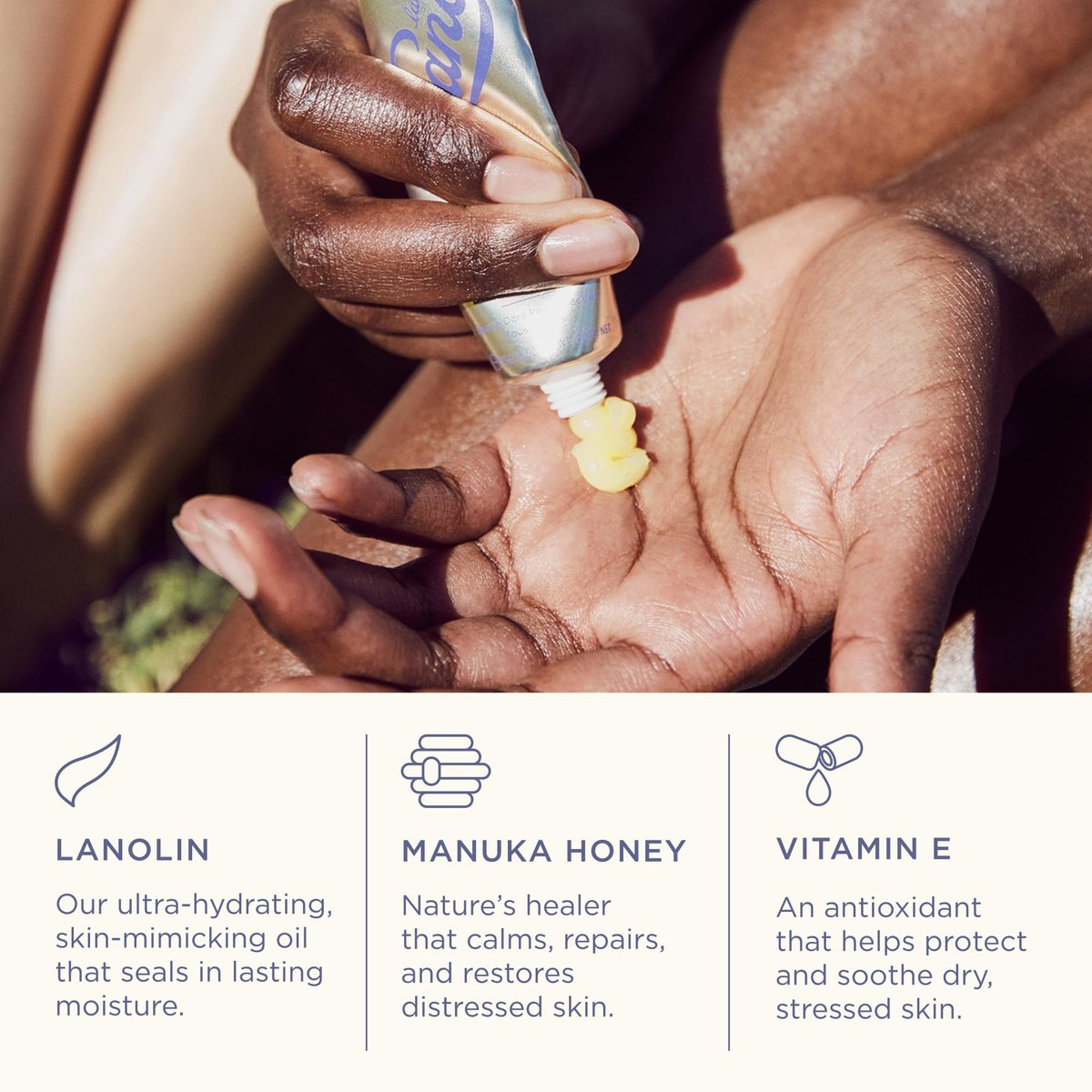 Lanolips Golden Dry Skin Salve - Lanolin Oil Healing Ointment with Vitamin E & Manuka Honey - Body Moisturizer for Dry Skin - Relief for Dry Hands & Cracked Lips - Dermatologist Tested (25g) Avelisse